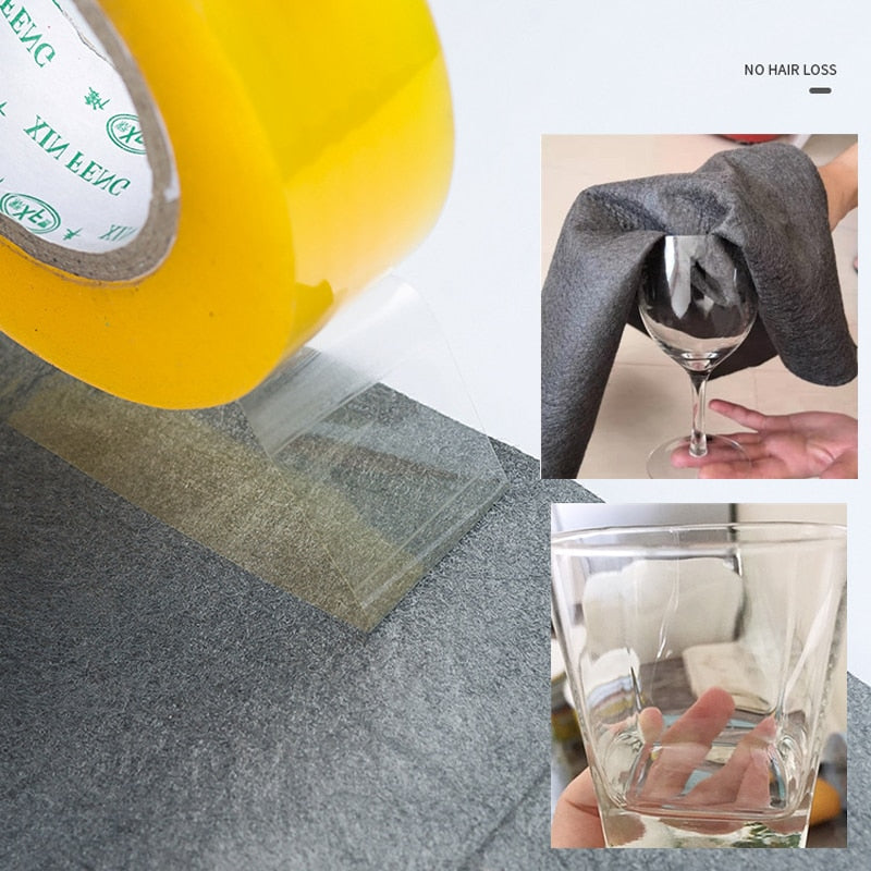 Glasreinigungstuch mit Zauberformel